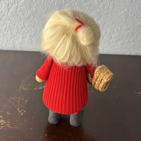 Ljungstroms Vintage Sweden 9” Christmas Figurine Tomte Wood Felt Mrs. Claus - Picture 3 of 7